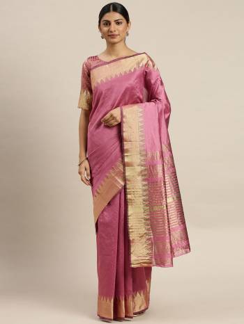 Garb This Designer Fine Colour Saree Paired With Blouse.This Saree And Blouse Are Assam Silk Fabric With Heavy Weaving Designer. Buy This Pretty Saree Now.