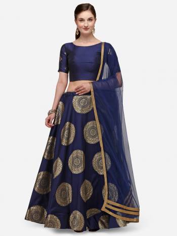 Looking This Partywear Heavy Designer Lehenga Choli And Dupatta In Fine Color. This Lahenga Choli Are Banarasi Silk And Dupatta Are Net Fabricated On Beautified With Attractive Wevon Jacquard Designer.Buy Now. 