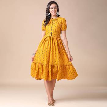 Looking This Readymade Long Kurti In Fine Color. This Kurti Are Poly Cotton Fabricated Beautified With Designer Printed. It Is Light In Weight And Easy To Carry All Day Long. 