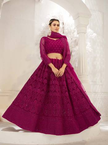 Stylist This Bridal Wedding Heavy Designer Lahenga Choli In Fine Color.This  Lahenga Choli Are Net Fabricated Beautified With Attrective Coding Embroidery With Stone Work.Buy Now. 