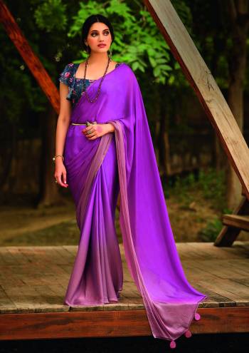 Designer This Partywear Fine Color Saree Paired With Contrasted Blouse.This Saree And Blouse Are Velvet Chiffon Fabric With Heavy Designer Pedding With Printed Blouse. Buy This Pretty Saree Now.