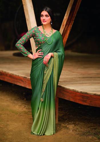 Designer This Partywear Fine Color Saree Paired With Contrasted Blouse.This Saree And Blouse Are Velvet Chiffon Fabric With Heavy Designer Pedding With Printed Blouse. Buy This Pretty Saree Now.