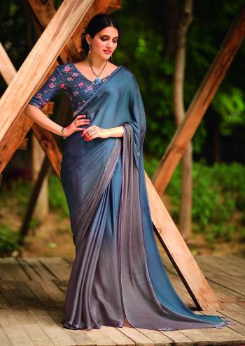 Designer This Partywear Fine Color Saree Paired With Contrasted Blouse.This Saree And Blouse Are Velvet Chiffon Fabric With Heavy Designer Pedding With Printed Blouse. Buy This Pretty Saree Now.