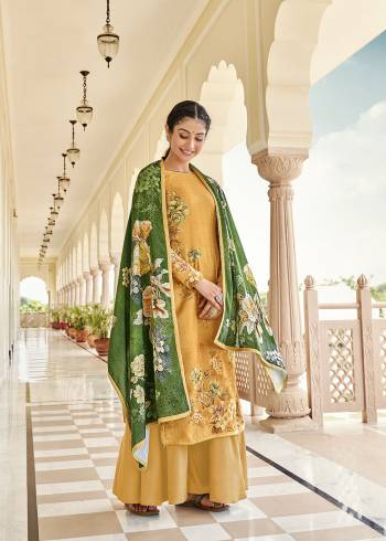 Attrective This Designer Suits In Lovely Color.?Its Pretty Designer Digital Printed With Hand Work Top Is Pashmina Silk Based Paired Bottom Pashmina Silk With Velvet Fabricated Dupatta Which Gives An Attractive To The Dress.Buy Now.