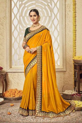 Stylist This Partywear Designer Fine Colour Saree Paired With Contrasted Blouse.This Saree Are Vichitra Silk And Blouse Are Phantom Silk Fabric With Heavy Jacquad Border With Jari,Resham Embroidery Work Blouse. Buy This Pretty Saree Now.