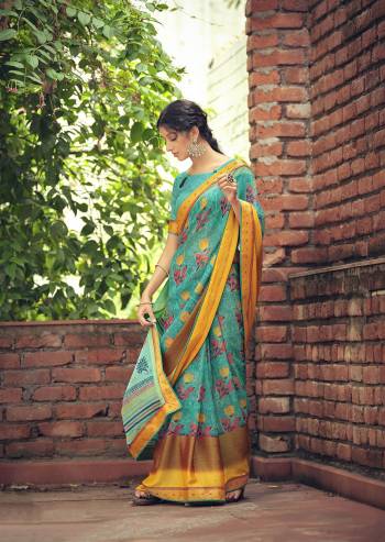 Attrective Look Pretty In This Beautifull Partywear Saree In Lovely Color Paired With Blouse. This Saree And Blouse Are Fabricated On Viscose Brosso With Designer Brasso Printed With Lace Border. Buy This Saree Now