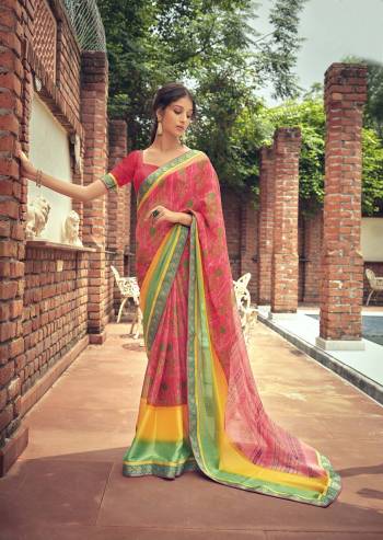 Attrective Look Pretty In This Beautifull Partywear Saree In Lovely Color Paired With Blouse. This Saree And Blouse Are Fabricated On Viscose Brosso With Designer Brasso Printed With Lace Border. Buy This Saree Now