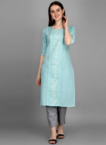 Garb This Good Looking Readymade Kurti In Fine Color. Its Kurti Are Cotton Slub Fabricated Beautified With Fancy Designer Embroidey Work. It Is Light In Weight And Easy To Carry All Day Long. 