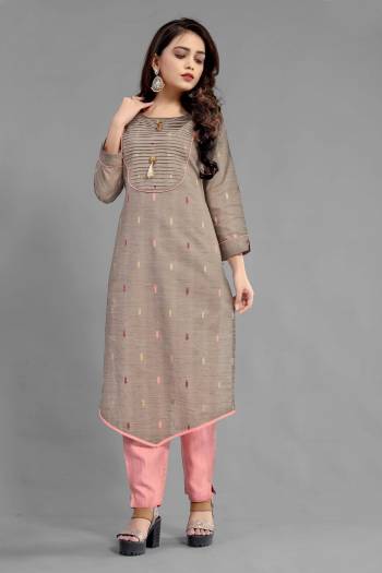 Stylist This Readymade Long Kurti In Fine Light Color. This Kurti Are Cotton Fabricated Beautified With Designer Butti Wevon With Hand Work. It Is Light In Weight And Easy To Carry All Day Long. 