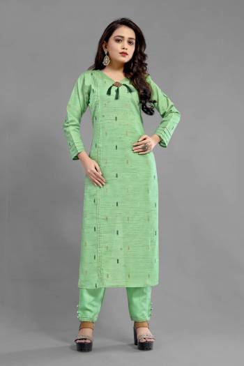 Stylist This Readymade Long Kurti In Fine Light Color. This Kurti Are Cotton Fabricated Beautified With Designer Butti Wevon With Hand Work. It Is Light In Weight And Easy To Carry All Day Long. 