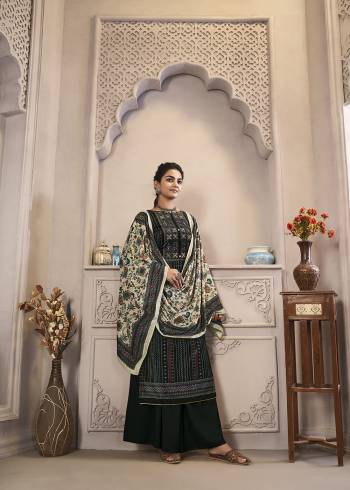 Stylist This Sharara Designer Long Length Suit In Lovely Color.Its Pretty Designer Digital Printed With Hand Work Top Is Velvet Based Paired With Pashmina Silk Bottom And Velvet Fabricated Dupatta Which Gives An Attractive To The Suit.