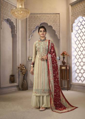 Stylist This Sharara Designer Long Length Suit In Lovely Color.Its Pretty Designer Digital Printed With Hand Work Top Is Velvet Based Paired With Pashmina Silk Bottom And Velvet Fabricated Dupatta Which Gives An Attractive To The Suit.