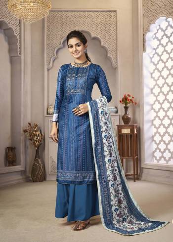 Stylist This Sharara Designer Long Length Suit In Lovely Color.Its Pretty Designer Digital Printed With Hand Work Top Is Velvet Based Paired With Pashmina Silk Bottom And Velvet Fabricated Dupatta Which Gives An Attractive To The Suit.