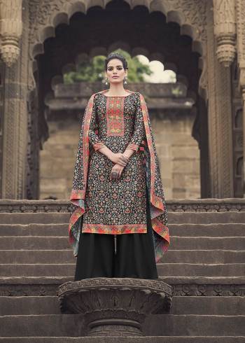 Garb This Designer Plazzo Suits In Lovely Color.?Its Pretty Designer Digital Printed With Hand Work Top Is Pashmina Silk Based Paired Bottom Pashmina Silk With Acrylic Pashmina Fabricated Digital Printed Dupatta.Which Gives An Attractive To The Dress.Buy Now.