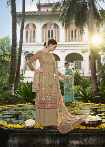 Attrective This Designer Sharara Suits In Lovely Color.?Its Pretty Designer Digital Printed With Embroidery Work Top Is Georgette Based Paired Bottom Santoon With Georgette Fabricated Dupatta. Which Gives An Attractive To The Dress.Buy Now.