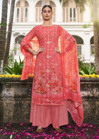 Attrective This Designer Sharara Suits In Lovely Color.?Its Pretty Designer Digital Printed With Embroidery Work Top Is Georgette Based Paired Bottom Santoon With Georgette Fabricated Dupatta. Which Gives An Attractive To The Dress.Buy Now.