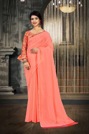 Attrective This Designer Partywear Saree Are Fine Saree Paired With Blouse.This Saree Are Georgette And Blouse Are Art Silk Wevon Designer Based Fabric. Buy This Pretty Saree Now.