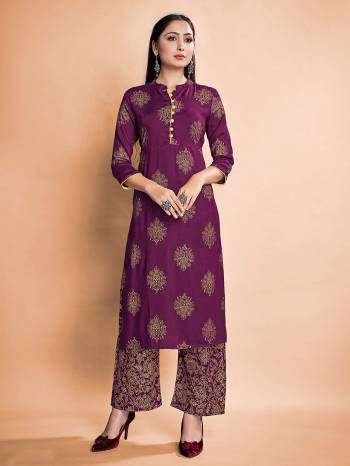 Greb This Readymade Kurti With Pant In Fine Color.This Kurti And Pant Are Rayon Fabricated Beautified With Foil Printed Designer. It Is Light In Weight And Easy To Carry All Day Long. 