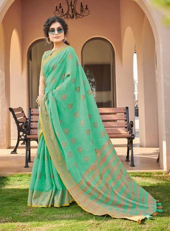 Looking This Designer Tassle Saree Are Fine Saree Paired With Blouse.This Pretty Saree And Blouse Are Cotton Based Fabric With Weaving Designer Work. Buy This Pretty Saree Now.