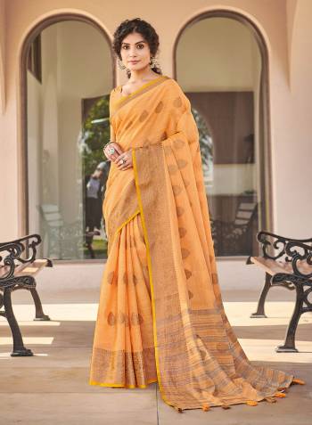 Looking This Designer Tassle Saree Are Fine Saree Paired With 0Blouse.This Pretty Saree And Blouse Are Cotton Based Fabric With Weaving Designer Work. Buy This Pretty Saree Now.