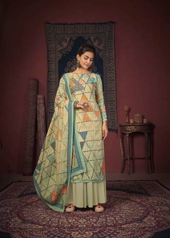 Looking This Designer Plazzo Suits In Lovely Color.?Its Pretty Designer Digital Printed With Embroidery Work Top Is Pashmina Silk Based Paired Bottom Pashmina Silk With Acrylic Pashmina Fabricated Dupatta Which Gives An Attractive To The Dress.Buy Now.