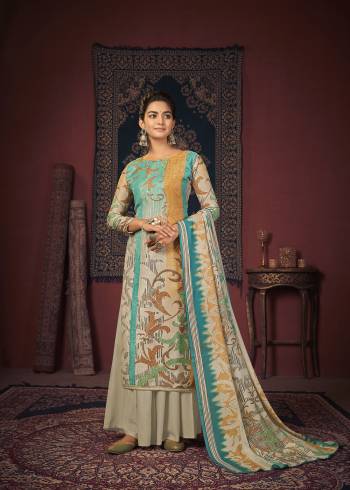 Looking This Designer Plazzo Suits In Lovely Color.?Its Pretty Designer Digital Printed With Embroidery Work Top Is Pashmina Silk Based Paired Bottom Pashmina Silk With Acrylic Pashmina Fabricated Dupatta Which Gives An Attractive To The Dress.Buy Now.