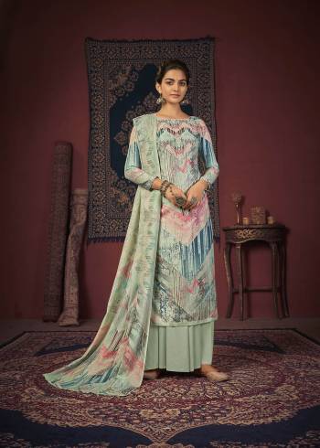 Looking This Designer Plazzo Suits In Lovely Color.?Its Pretty Designer Digital Printed With Embroidery Work Top Is Pashmina Silk Based Paired Bottom Pashmina Silk With Acrylic Pashmina Fabricated Dupatta Which Gives An Attractive To The Dress.Buy Now.