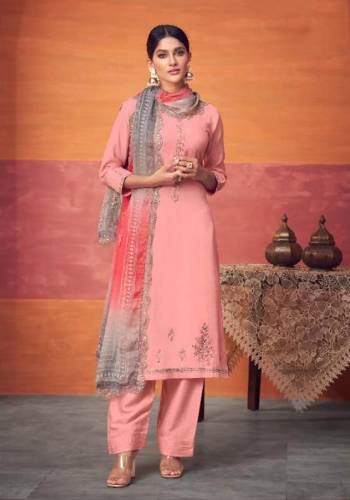 Garb This Designer Suits In Lovely Color.?Its Pretty Designer Embroidery Work Top Is Maslin Based Paired Bottom Viscose Santoon With Maslin Fabricated Digital Printed With Work Lace Dupatta.Which Gives An Attractive To The Dress.Buy Now.