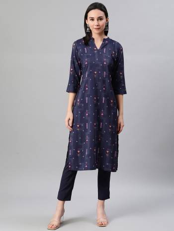 Looking This Readymade Long Kurti With Bottom In Fine Color. This Kurti And Pant Are Fabricated On Rayon Beautified With Designer Digital Printed. It Is Light In Weight And Easy To Carry All Day Long. 