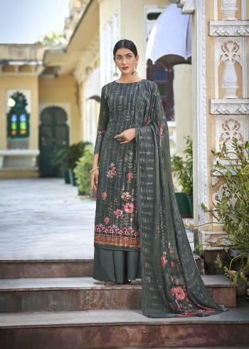 Looking This Designer Plazzo Suits In Lovely Color.?Its Pretty Designer Digital Printed With Embroidery Work Top Is Georgette Based Paired Bottom Santoon With Georgette Fabricated Dupatta Which Gives An Attractive To The Dress.