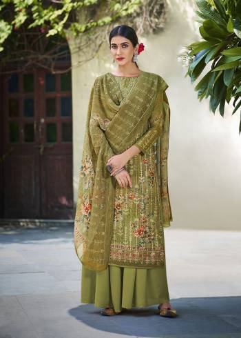 Looking This Designer Plazzo Suits In Lovely Color.?Its Pretty Designer Digital Printed With Embroidery Work Top Is Georgette Based Paired Bottom Santoon With Georgette Fabricated Dupatta Which Gives An Attractive To The Dress.