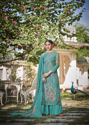 Looking This Designer Plazzo Suits In Lovely Color.?Its Pretty Designer Digital Printed With Embroidery Work Top Is Georgette Based Paired Bottom Santoon With Georgette Fabricated Dupatta Which Gives An Attractive To The Dress.