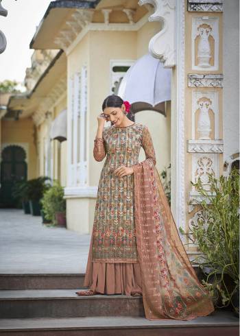 Looking This Designer Plazzo Suits In Lovely Color.?Its Pretty Designer Digital Printed With Embroidery Work Top Is Georgette Based Paired Bottom Santoon With Georgette Fabricated Dupatta Which Gives An Attractive To The Dress.