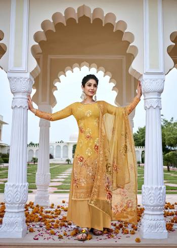 Garb This Sharara Designer Long Length Suit In Lovely Color.Its Pretty Designer Digital Printed With Embroidery Work Top Is Georgette Based Paired With Dull Santoon Bottom And Georgette Fabricated Dupatta Which Gives An Attractive To The Suit.