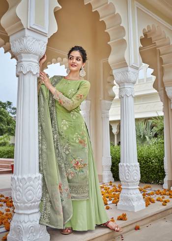 Garb This Sharara Designer Long Length Suit In Lovely Color.Its Pretty Designer Digital Printed With Embroidery Work Top Is Georgette Based Paired With Dull Santoon Bottom And Georgette Fabricated Dupatta Which Gives An Attractive To The Suit.