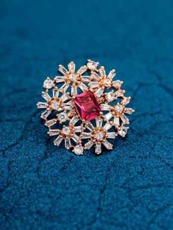 Good Looking To Your Personality By Pairing Up This Beautiful Ring With Your Ethnic Attire. This Pretty Ring Is In Fine Multy Color Beautified With American Diamond With Kundan Work. Buy Now.