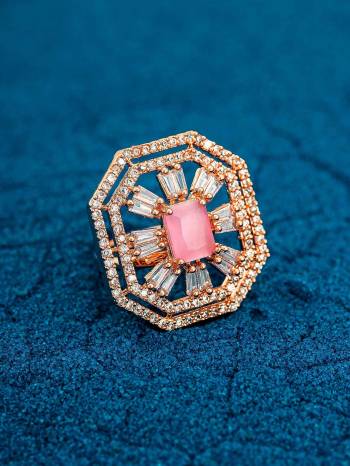 Good Looking To Your Personality By Pairing Up This Beautiful Ring With Your Ethnic Attire. This Pretty Ring Is In Fine Multy Color Beautified With American Diamond With Kundan Work. Buy Now.