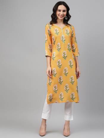 Attrective This Readymade Designer Kurti With Pant In Fine Color Fabricated On Rayon Beautified With Designer Digital Printed. It Is Light In Weight And Easy To Carry All Day Long. 