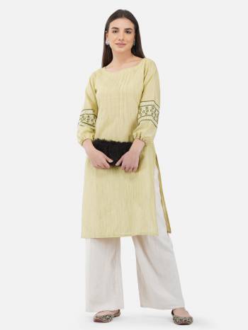 Look This Readymade Long Kurti In Fine Lignt Color. Its Kurti Are Cotton Fabricated Beautified With Designer Embroidery Work. It Is Light In Weight And Easy To Carry All Day Long. 