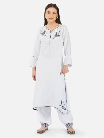 Attrective Looking This Readymade Long Kurti With Pant In Fine Color.  This Kurti And Pant Are Poly Viscose Fabricated Beautified With Designer Embroidery Work. It Is Light In Weight And Easy To Carry All Day Long. 