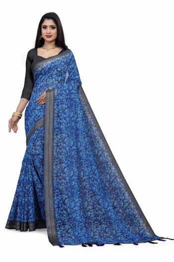 Looking This Disigner Saree Are Fine Saree Paired With Blouse.This Saree Are Linen And Blouse Are Silk Blend Fabric With Wevon Jari Border With Designer Digital Printed. Buy This Pretty Saree Now.