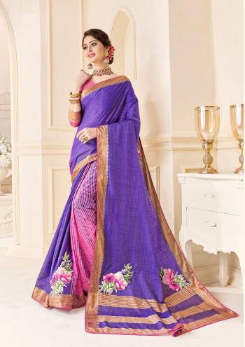 Attractive This Designer Half Half Saree Are Fine Color Paired With Blouse.This Saree And Blouse Are Tassar Silk Based Fabric With Wevon Designer With C buri And Butta Printed. Buy This Pretty Saree Now.