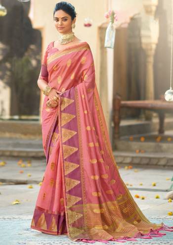 Enhance Your Personality In This Lovely Colored Designer Saree. This Saree And?Blouse Are Fabricated On Organza Beautified With Weaving Designer Work Buy This Pretty Saree Now