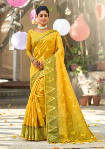 Enhance Your Personality In This Lovely Colored Designer Saree. This Saree And?Blouse Are Fabricated On Organza Beautified With Weaving Designer Work Buy This Pretty Saree Now