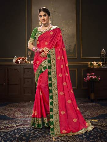 Enhance Your Personality In This Lovely Colored Designer Saree. This Saree Are Dola Silk And Blouse Are Art Silk Jacquard Fabric With Heavy Jari Embroidery Embroidery Work. Buy This Pretty Saree Now.