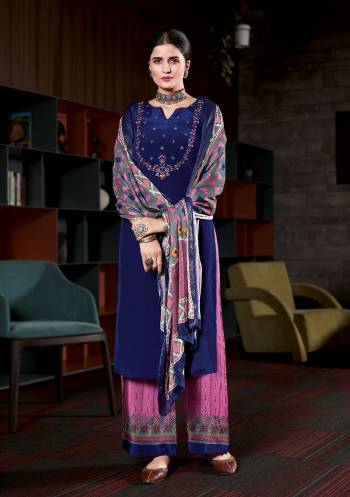 Look Pretty In This Very Beautiful Fancy Straight Suit In Beautifull Color.  Top Is Natural Crepe With Natural Crepe Bottom And Viscose Jacquard With Dupatta.It Is Beautified With Very Pretty Heavy Designer Embroidery Work And Digital Printed.Buy Now Theses Pretty Collection