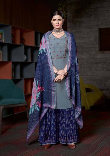 Look Pretty In This Very Beautiful Fancy Straight Suit In Beautifull Color.  Top Is Natural Crepe With Natural Crepe Bottom And Viscose Jacquard With Dupatta.It Is Beautified With Very Pretty Heavy Designer Embroidery Work And Digital Printed.Buy Now Theses Pretty Collection