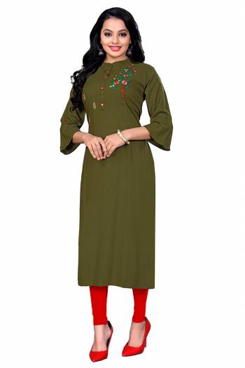 Looking Attractive This Ready To Wear Collection.These Kurti Are Rayon Fabricated Beautified With Designer Embroidery Work. It Is Light In Weight And Easy To Carry All Day Long. 