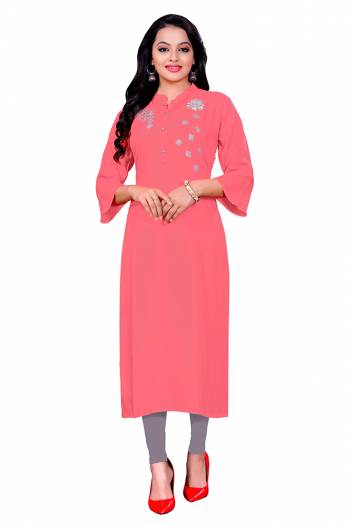 Looking Attractive This Ready To Wear Collection.These Kurti Are Rayon Fabricated Beautified With Designer Embroidery Work. It Is Light In Weight And Easy To Carry All Day Long. 