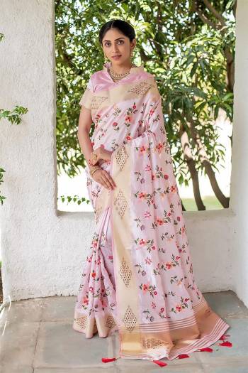 Buy These Beautifull Saree Pretty Color Paired With Pretty Blouse.This Saree And Blouse Are Mysore Silk Based Fabric With Wevon Pallu Border With Heavy Designer Embroidery And Swarovski Work.